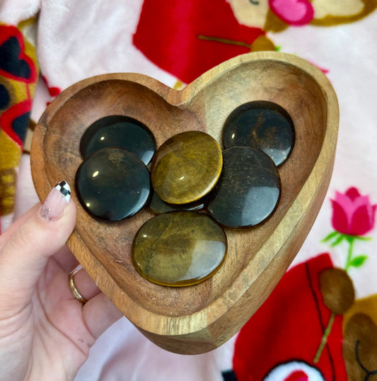 Not very flashy tigers eye flat stones