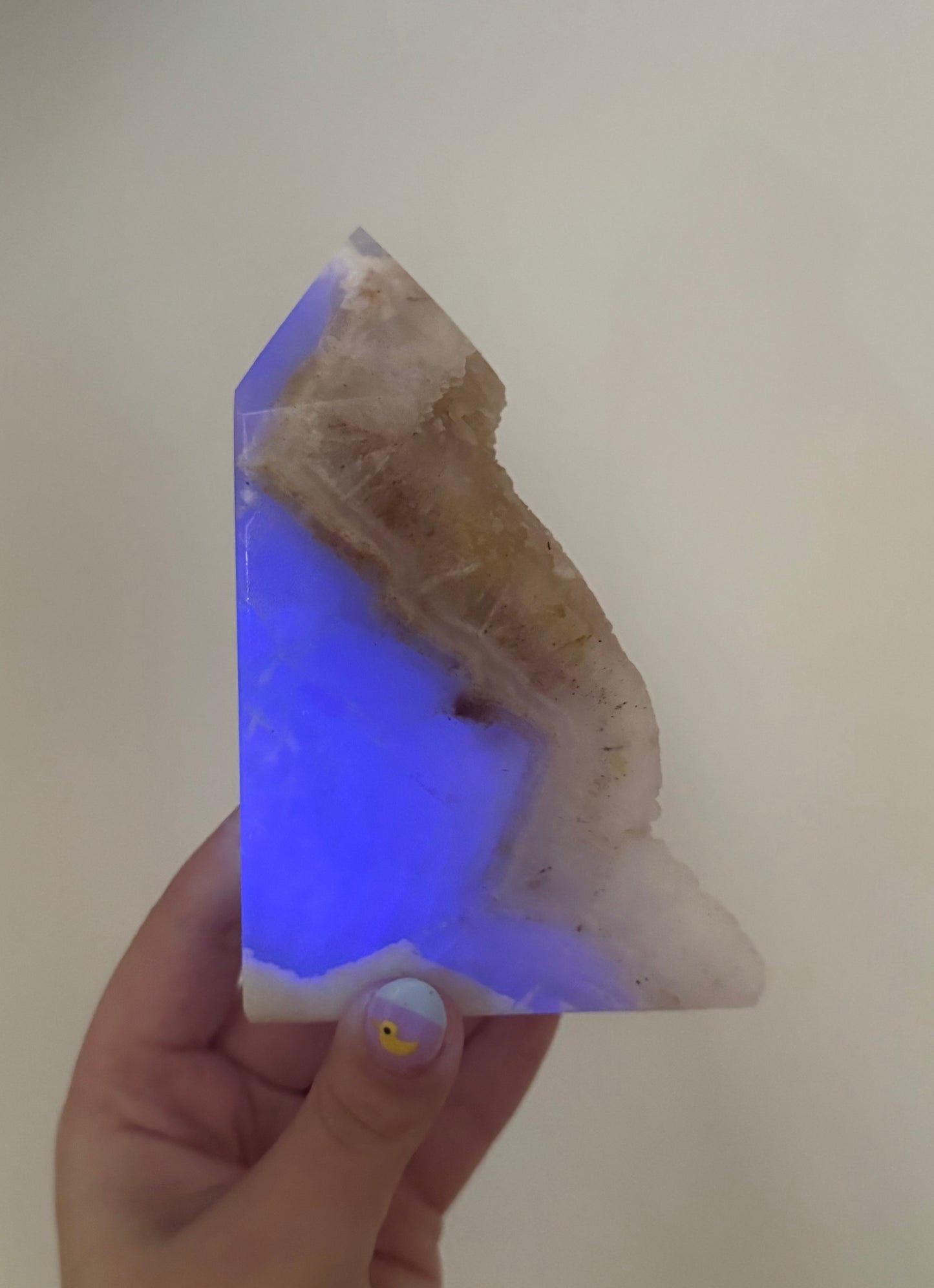 Half raw fluorite tower