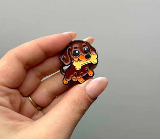 Dachshund wiener dog enamel pin
