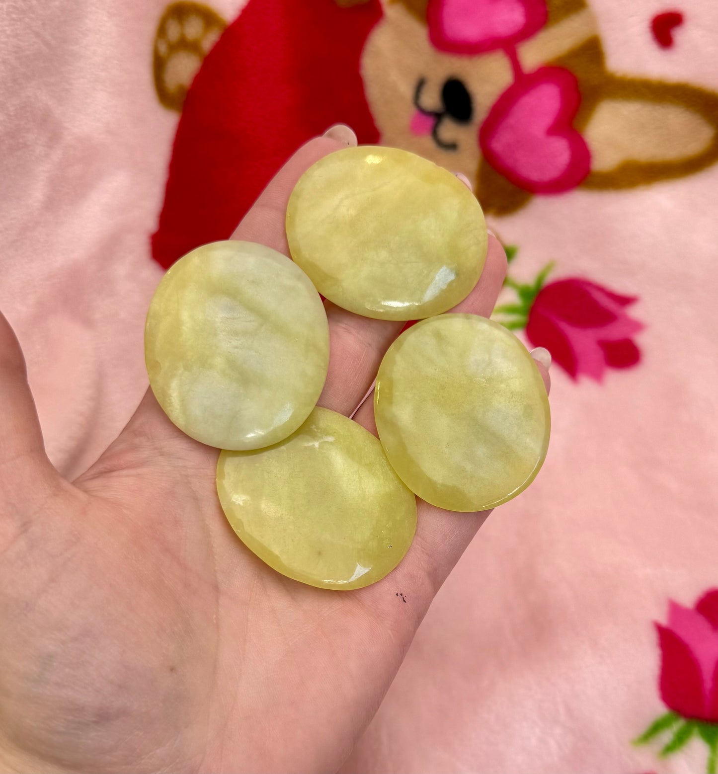 Lemon jade flat stones