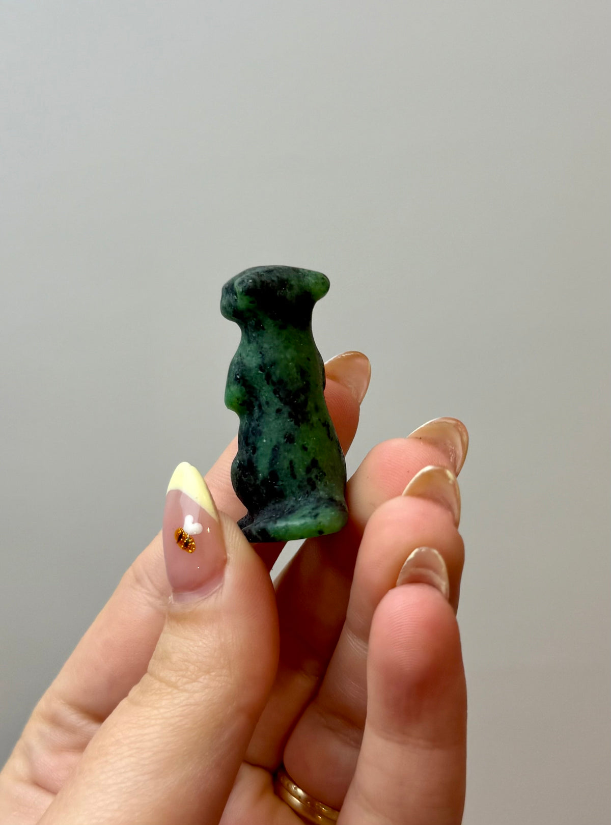 Ruby zoisite meerkat carving