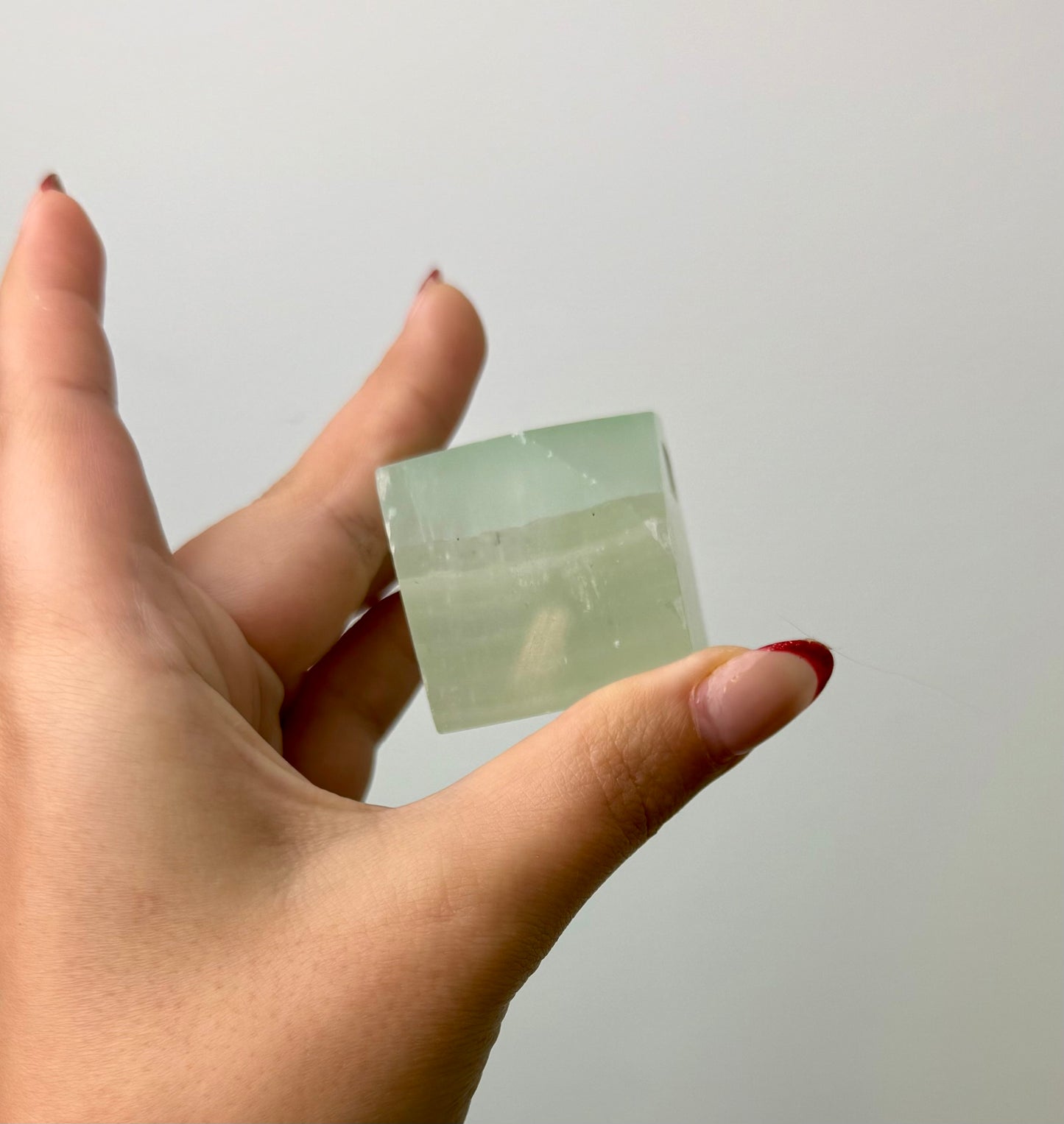Pistachio calcite cube