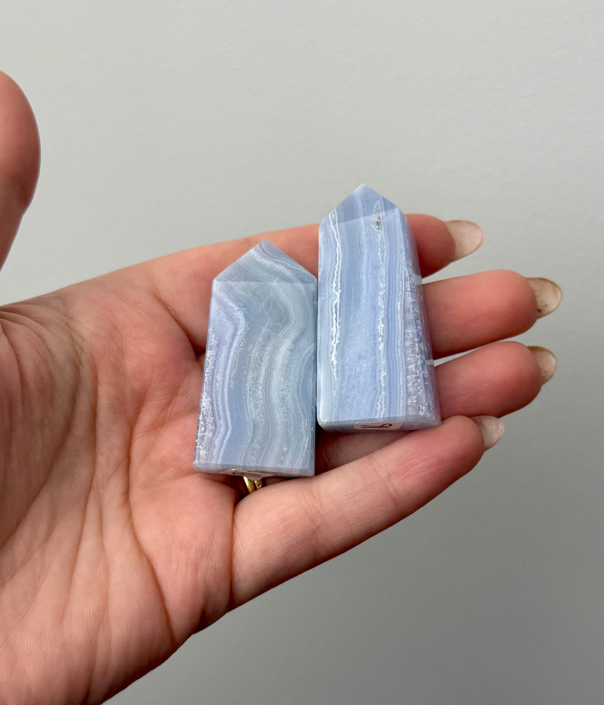 Blue lace agate towers