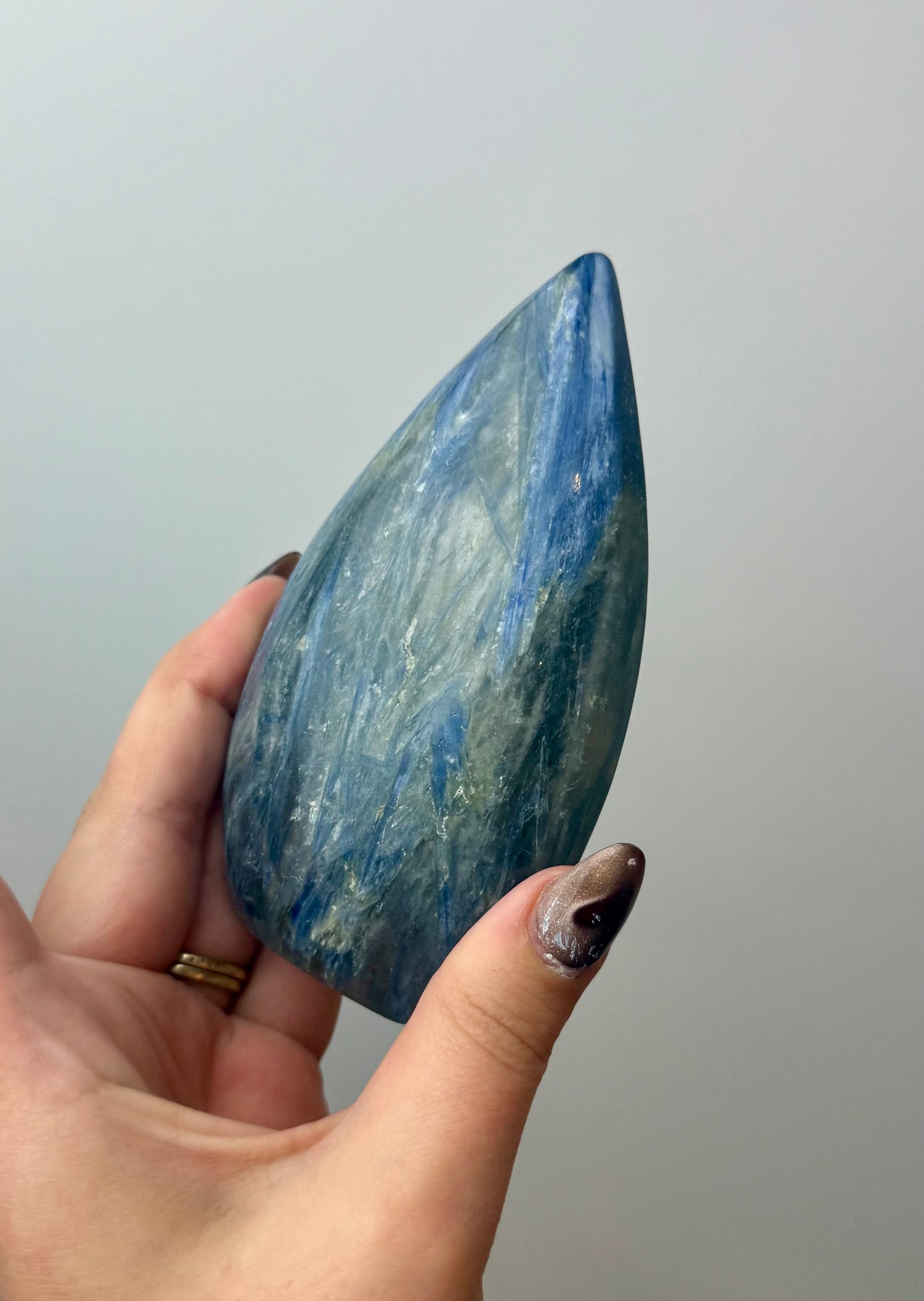 Blue kyanite tear freeform
