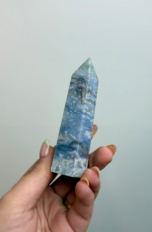 Pastel moss agate tower