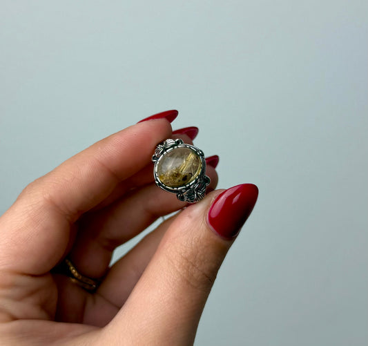 Rutile Quartz adjustable ring