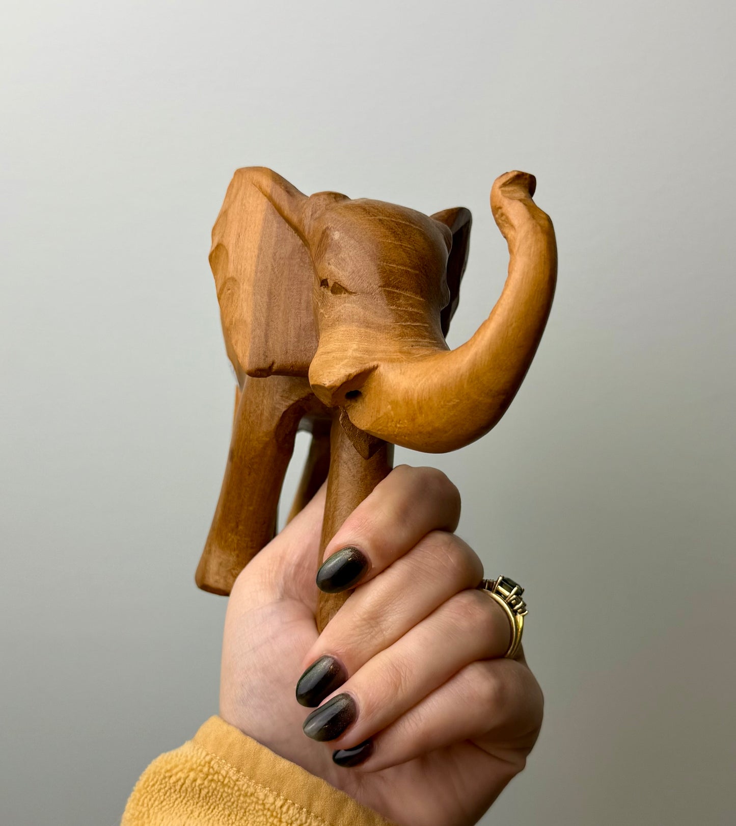 Wooden elephant carving thrifted find