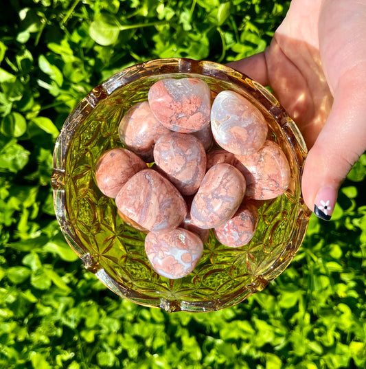 Pink cotton candy agate tumbles