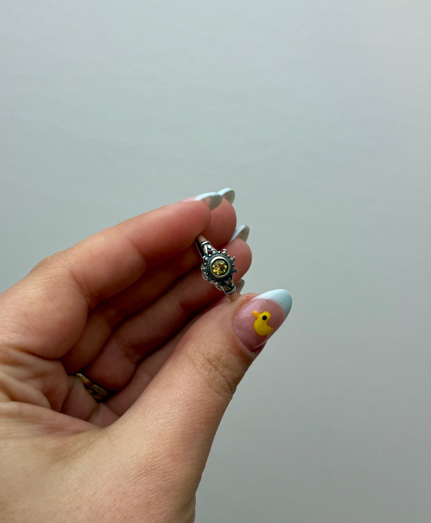 Heat treated citrine adjustable S925 ring