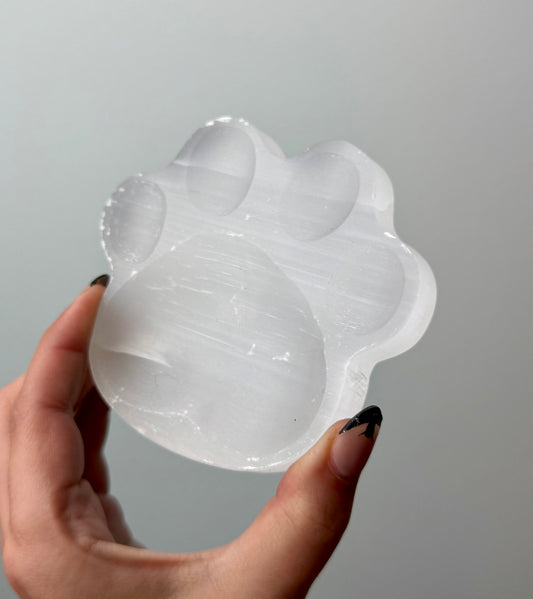 Satin spar paw bowl