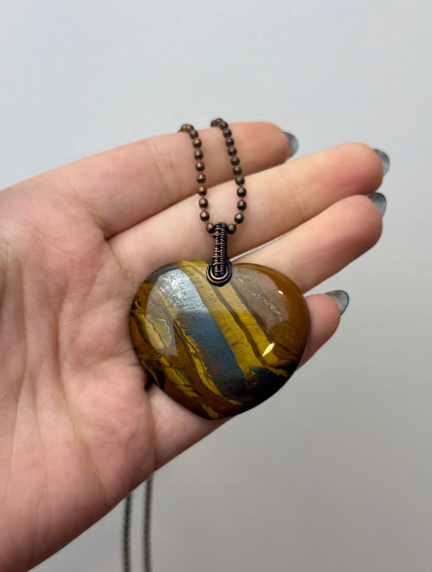 Tigers eye heart necklace thrifted find
