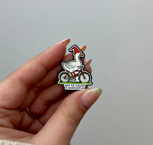 Kerfuffle goose enamel pin ￼