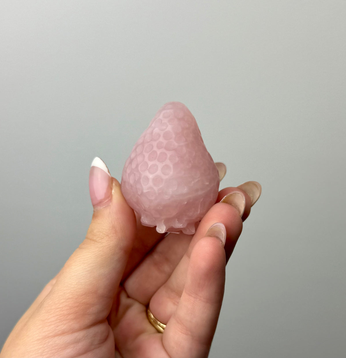 Rose quartz strawberry quartz carving