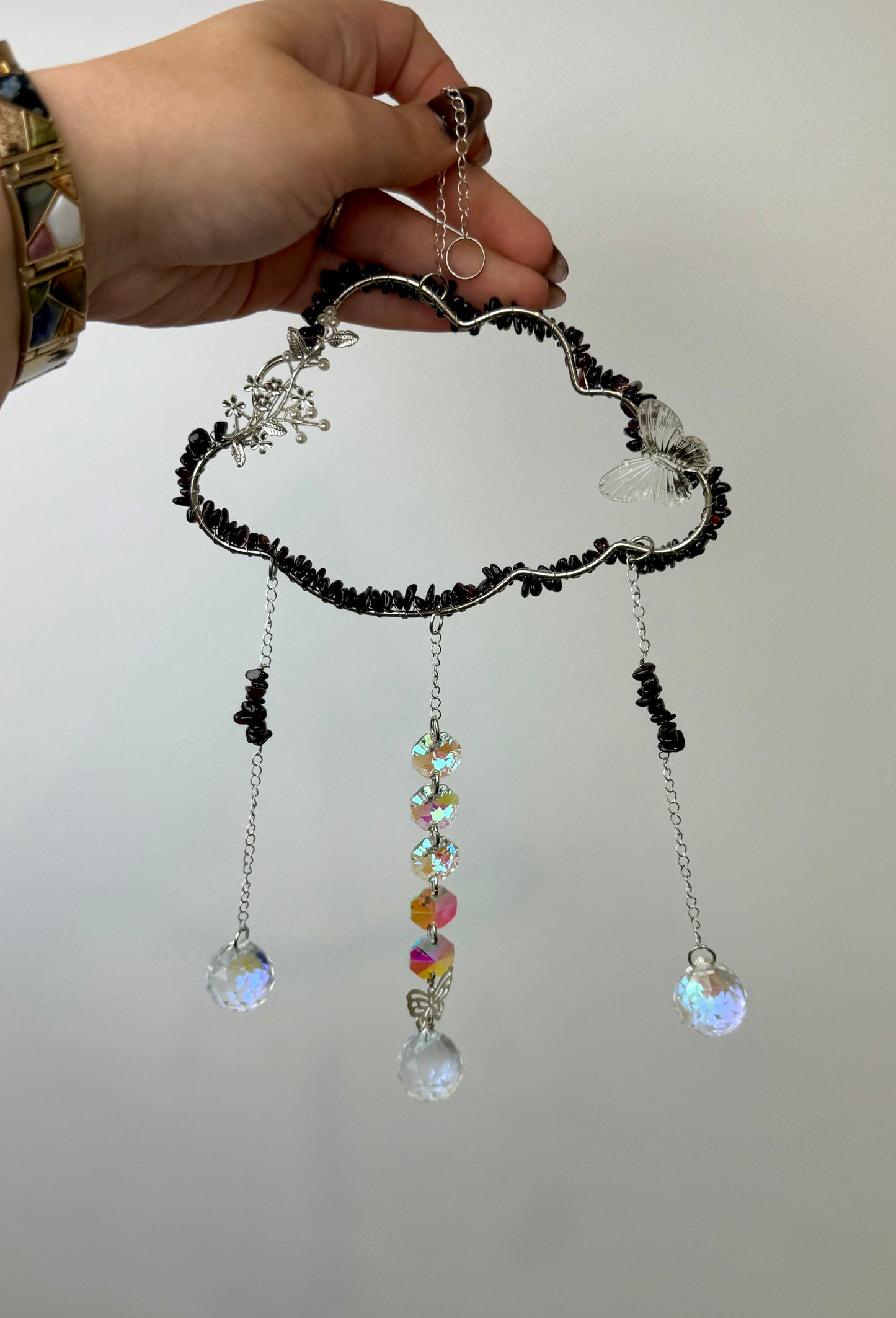 Garnet cloud suncatchers
