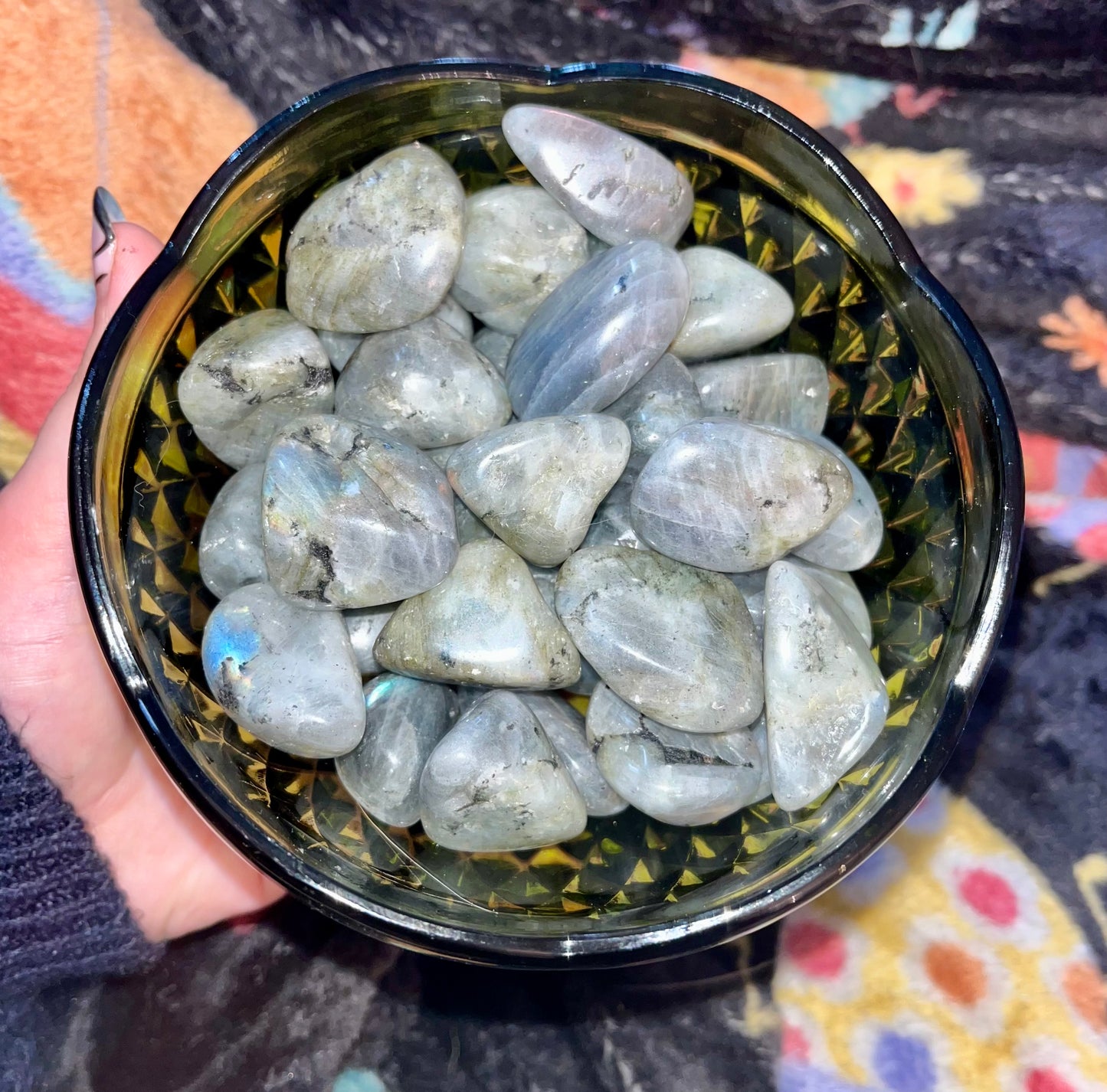 Labradorite tumbles