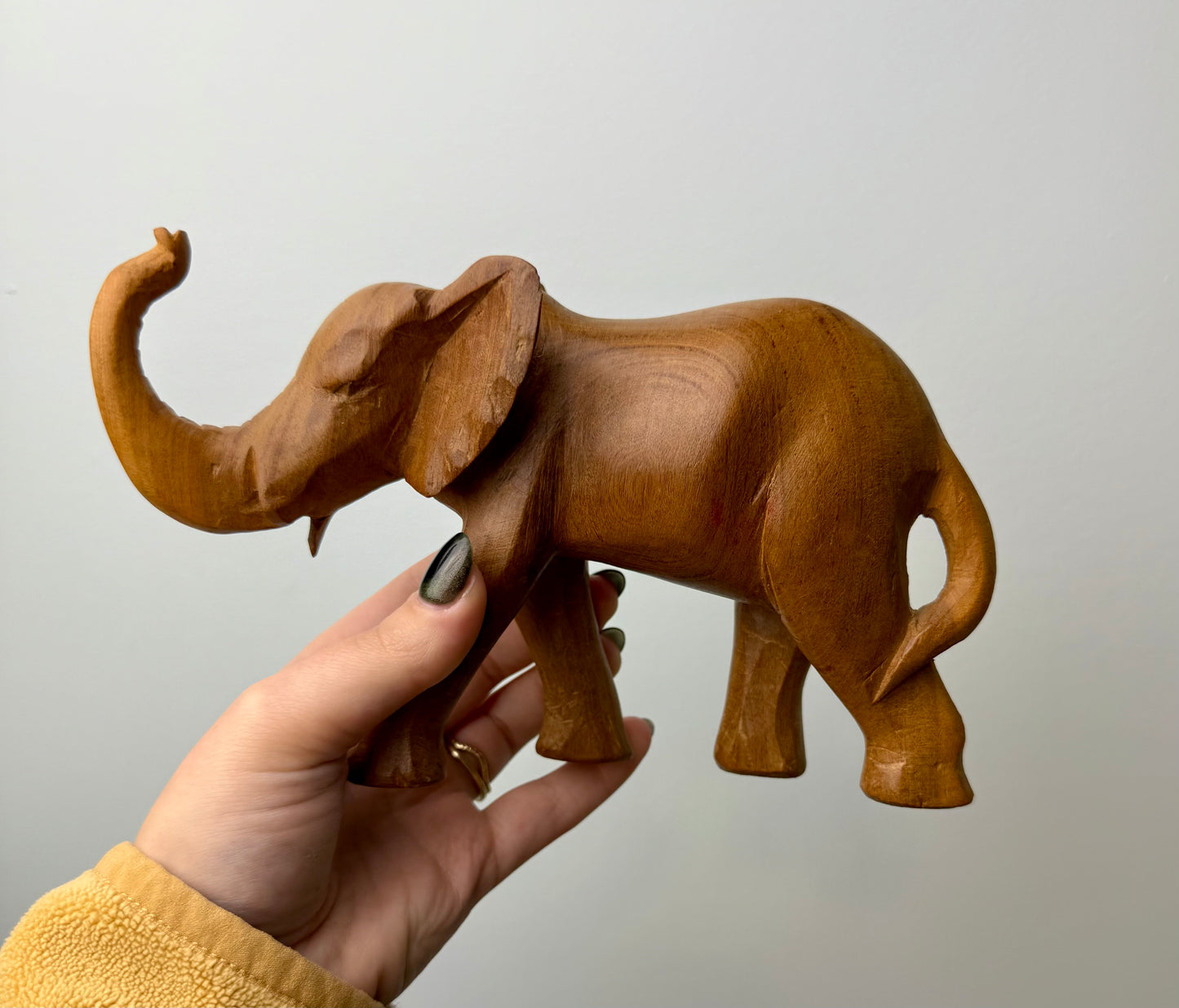 Wooden elephant carving thrifted find