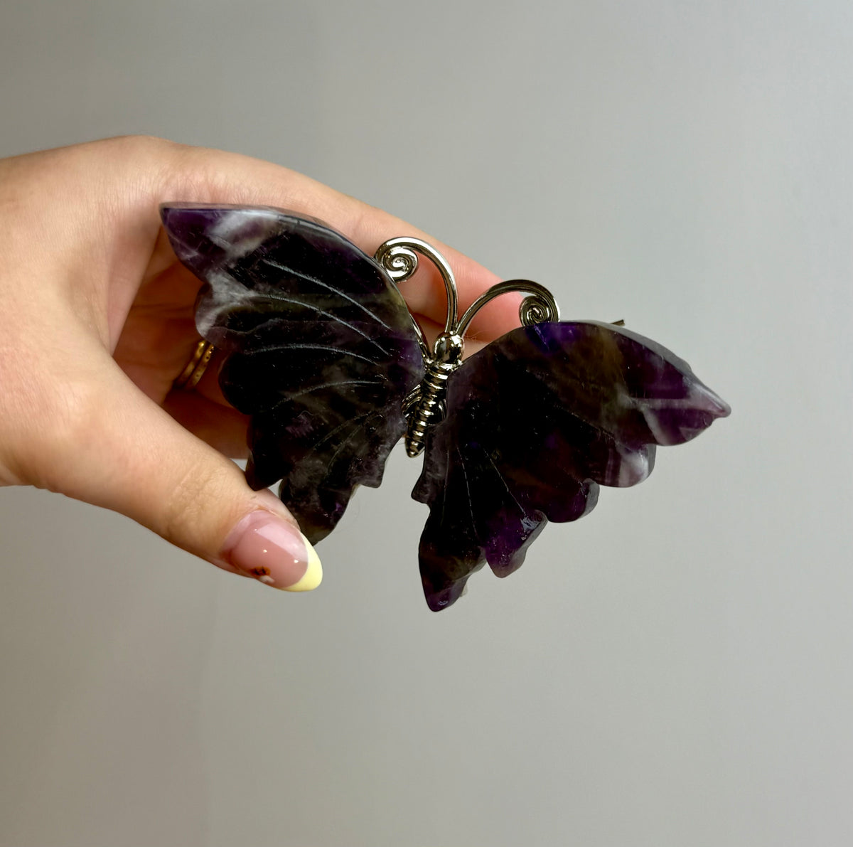 Amethyst butterfly carving