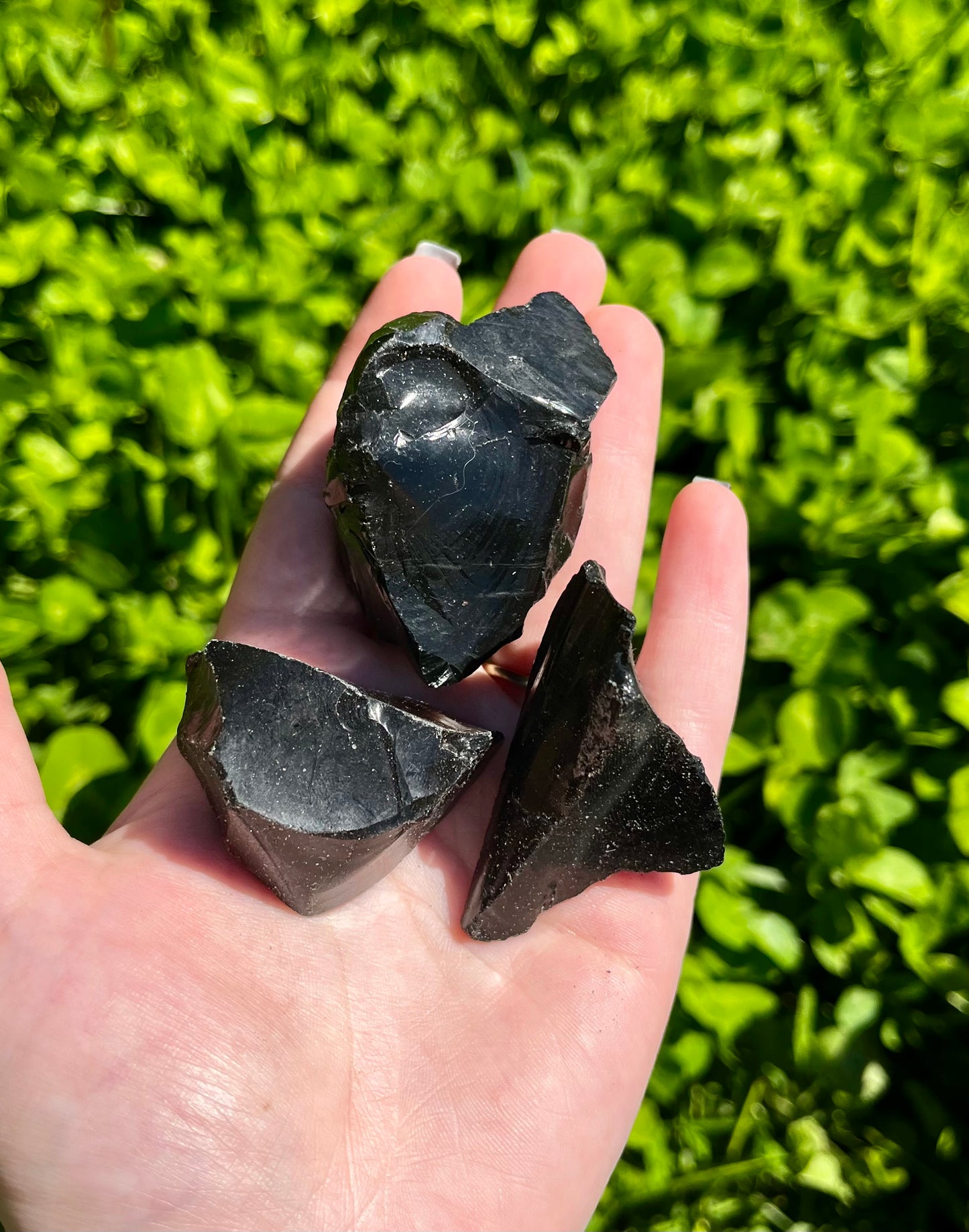 Raw black obsidian