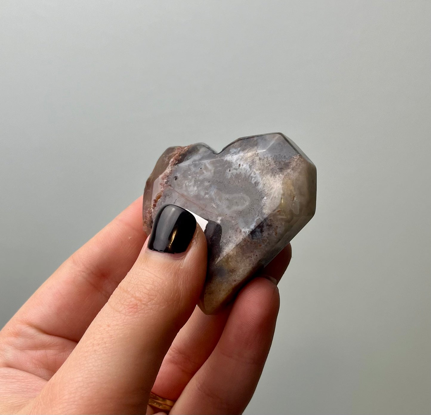 Crazy lace agate heart carving