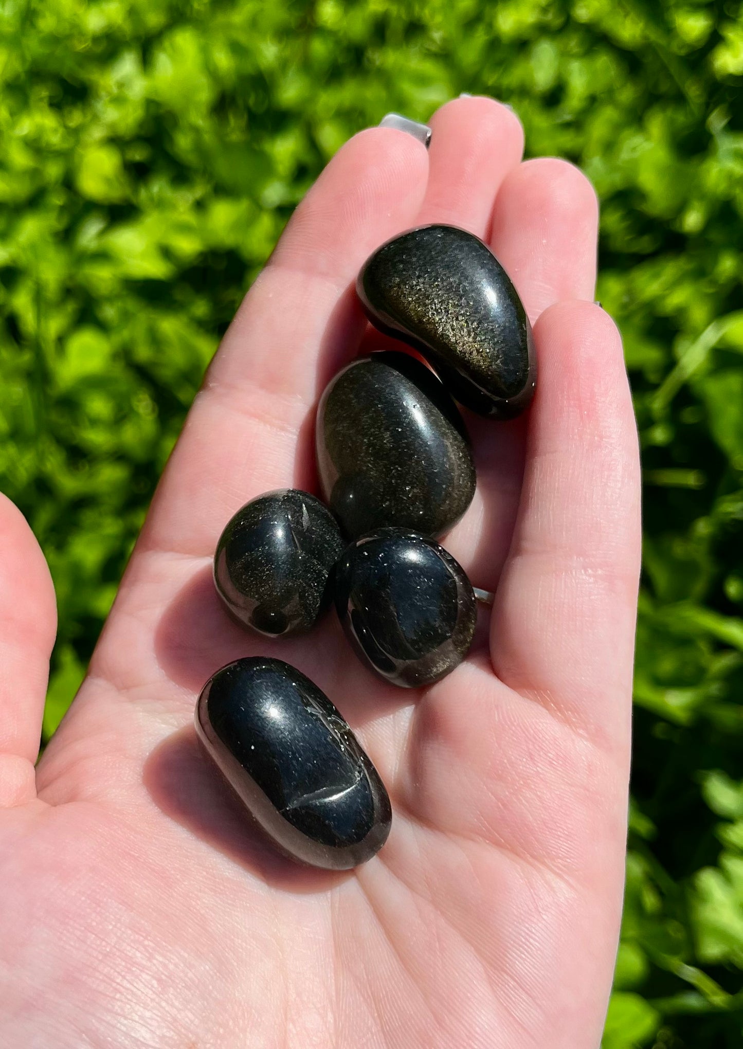 Gold sheen obsidian tumbles