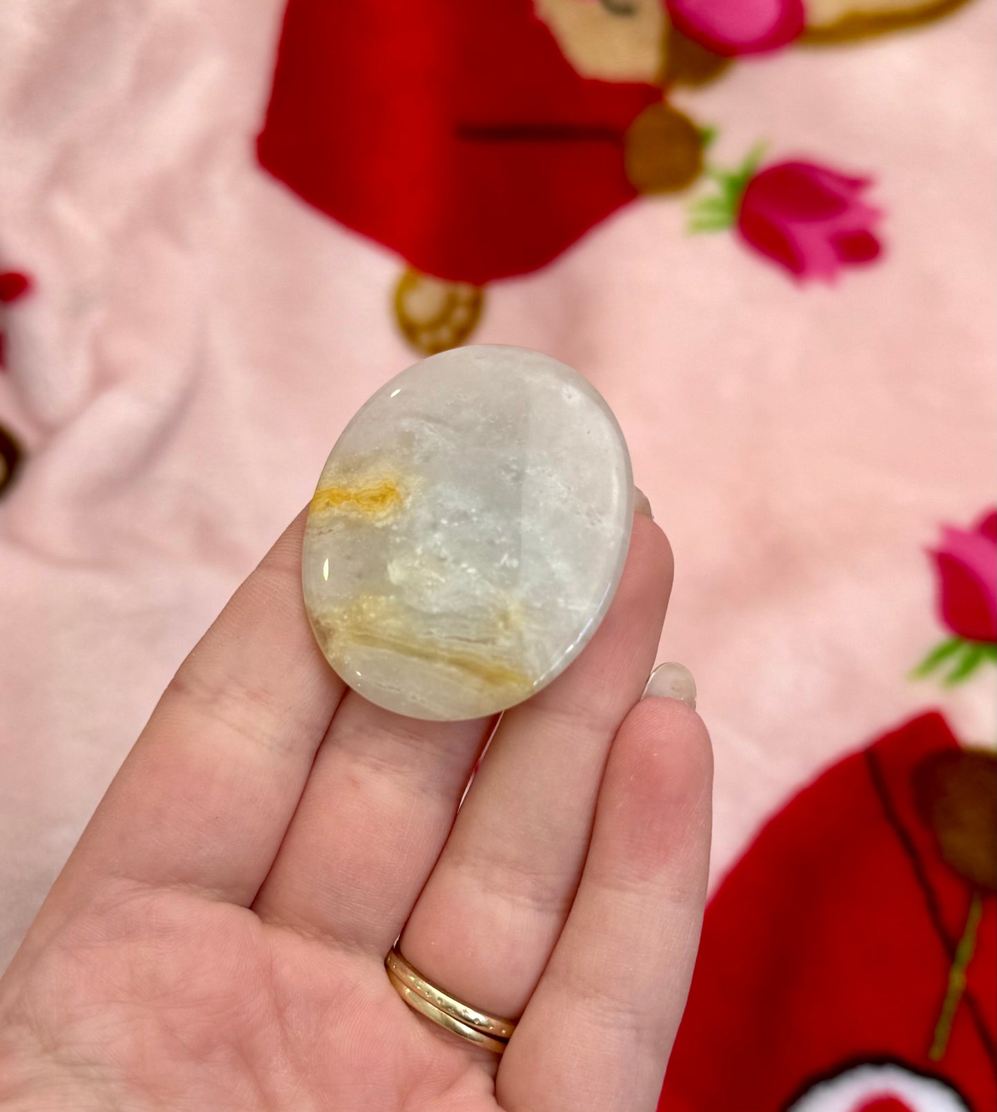 Flower agate flat stone