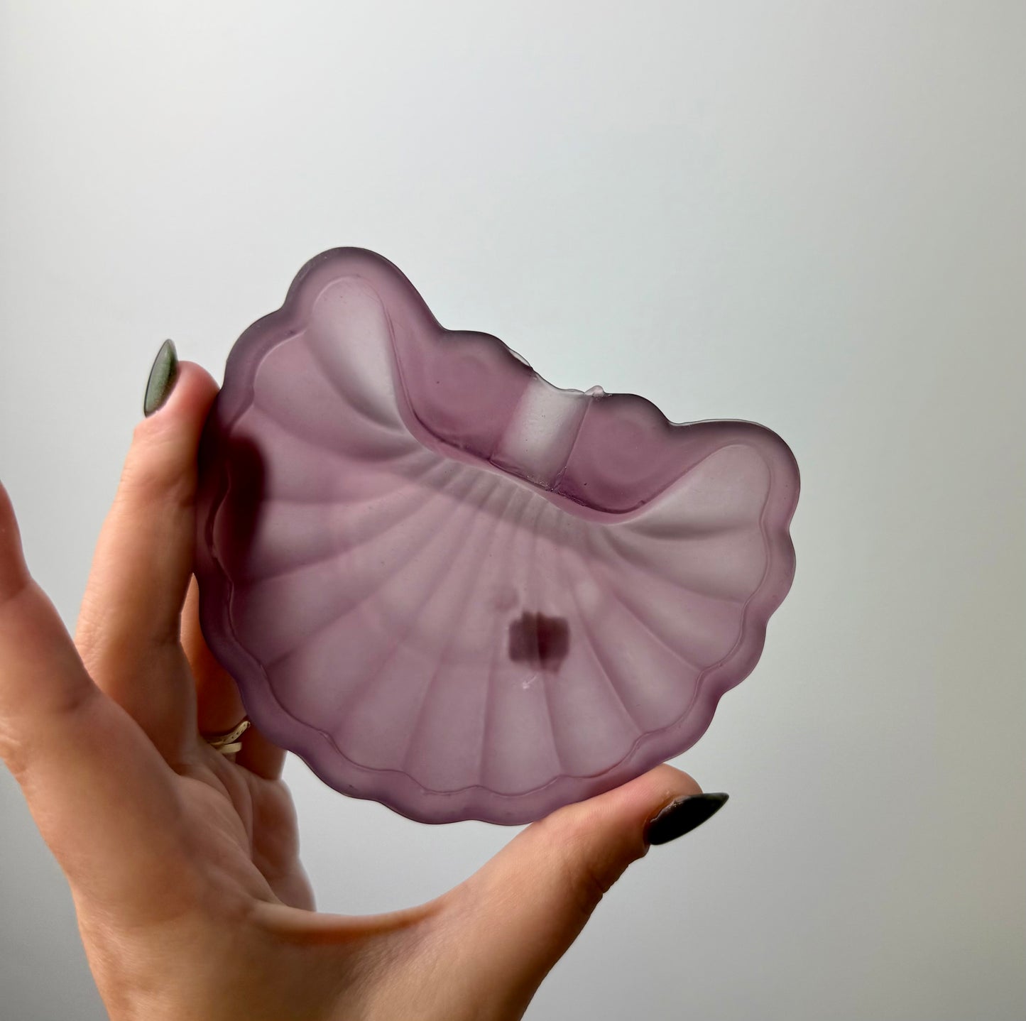 Purple glass trinket dish thrifted find