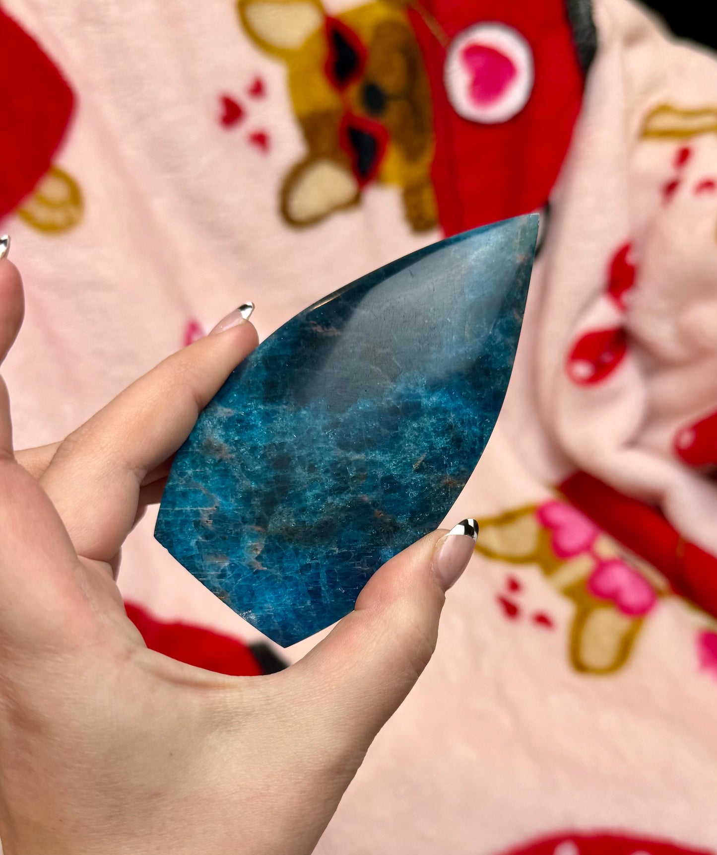 Blue apatite tear freeforms