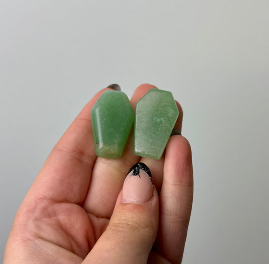 Green aventurine mini coffin carvings