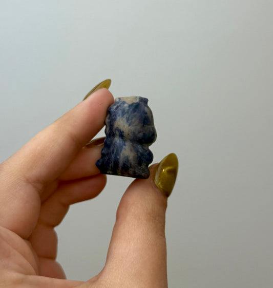 Sodalite chubby dinosaur carving
