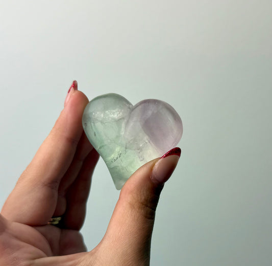 Fluorite heart carving