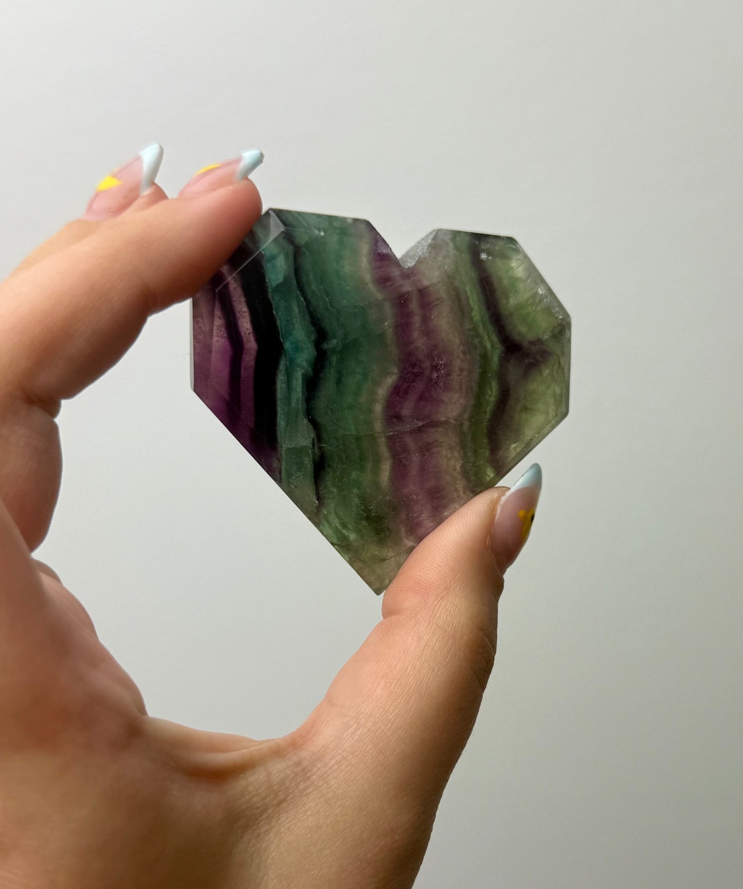 Fluorite heart carving