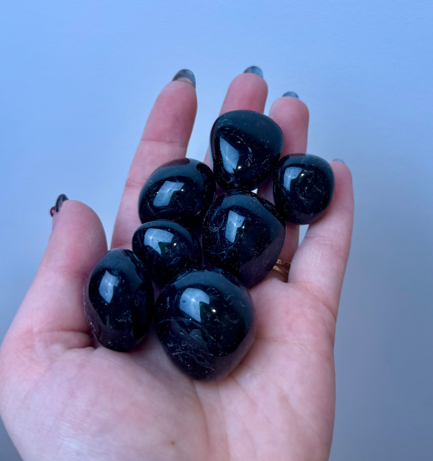 Black tourmaline tumbles