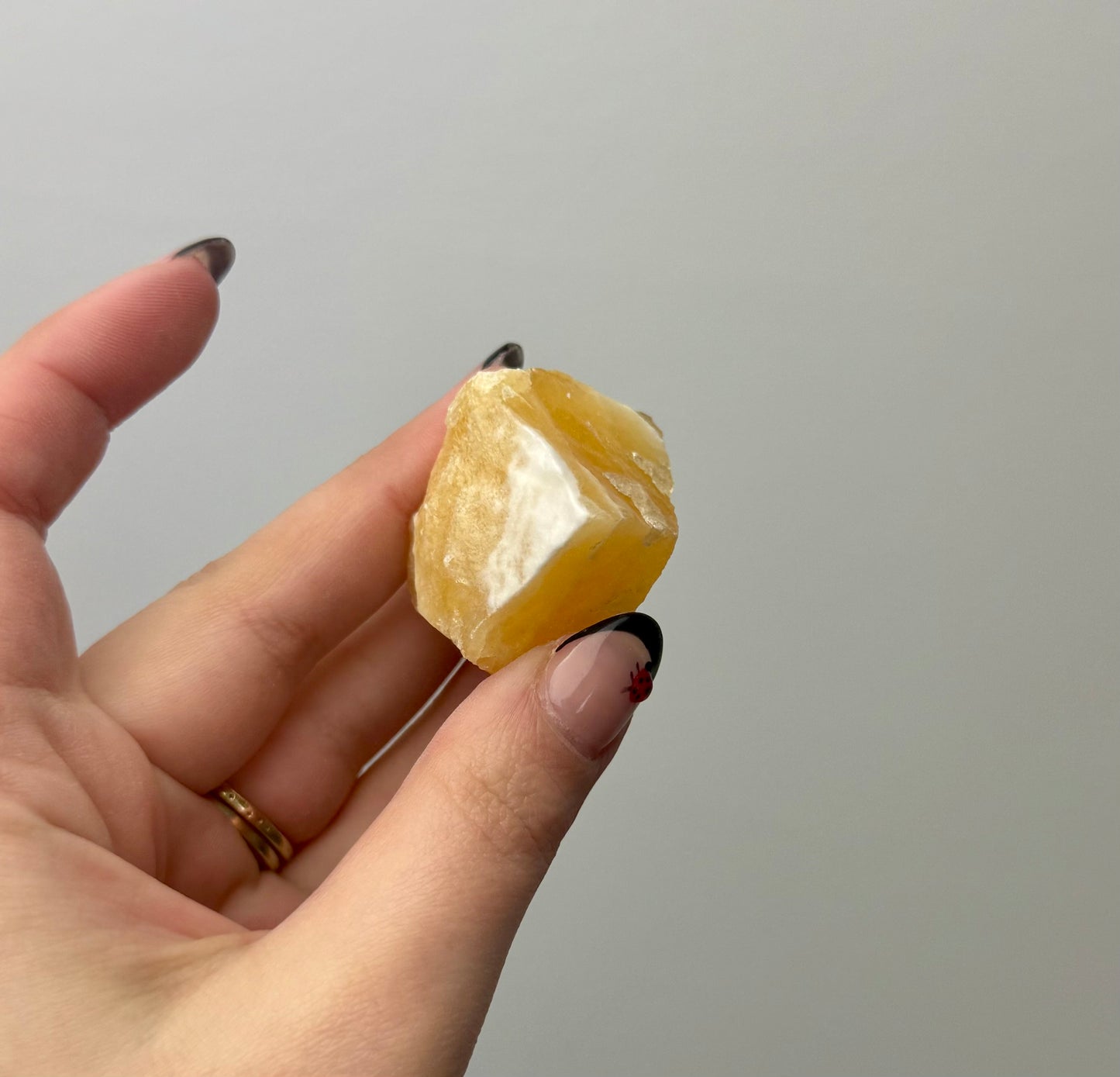 Orange calcite raw chunk