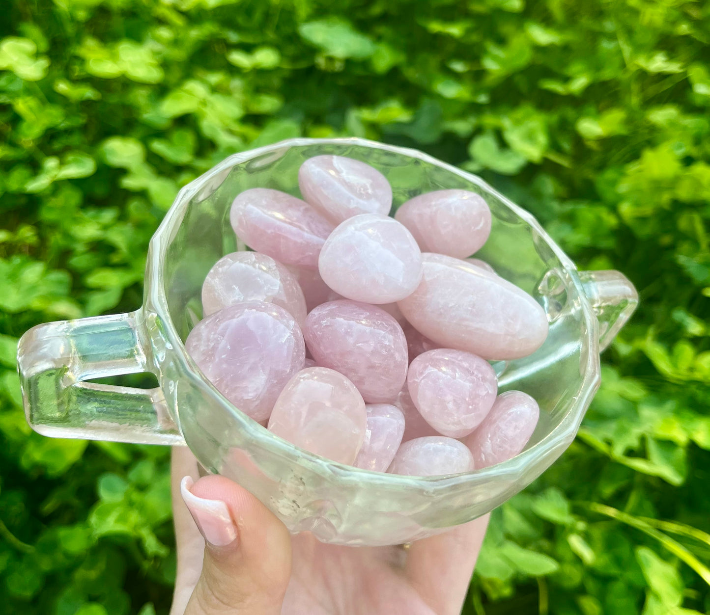 Rose quartz tumbles