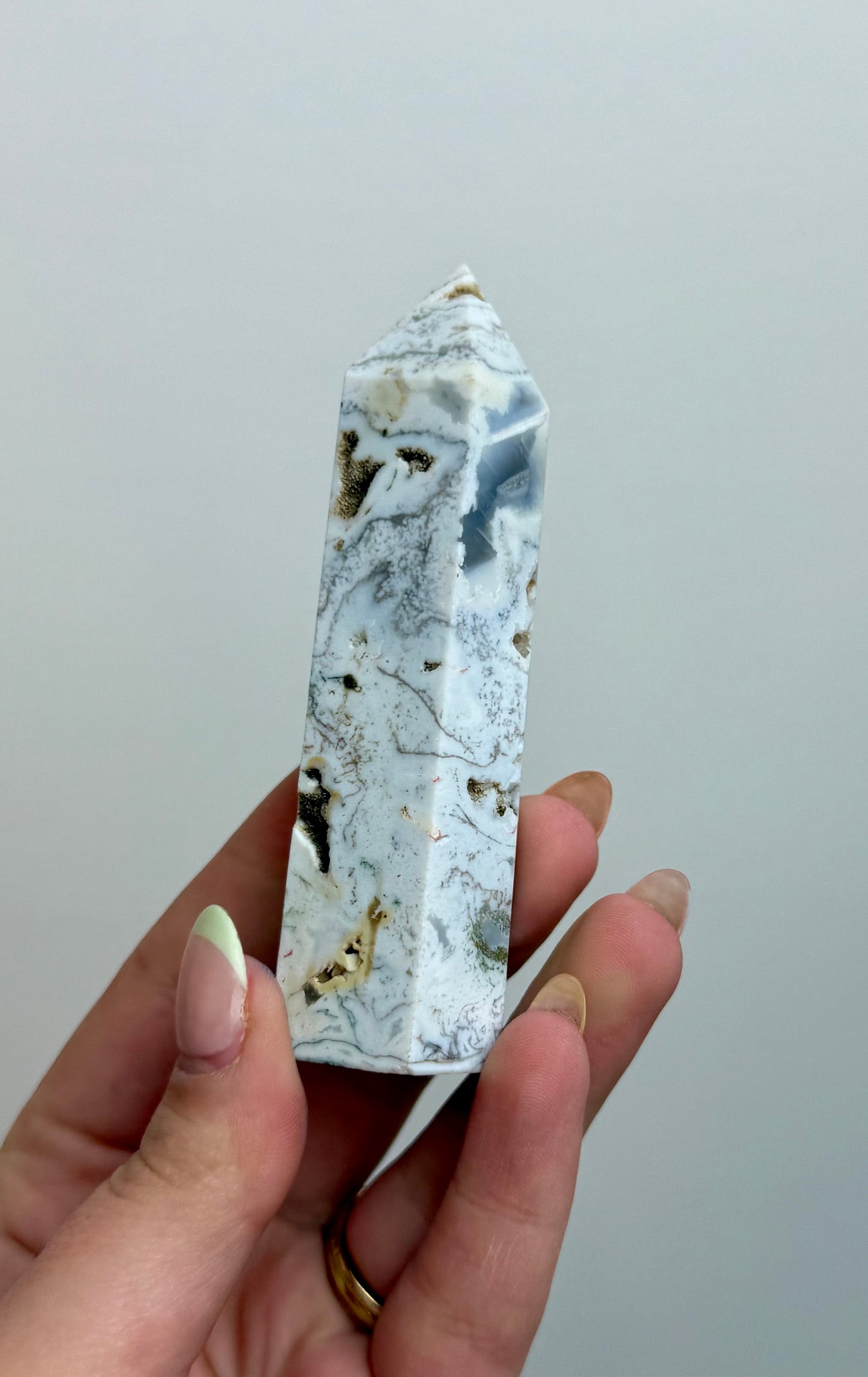 Pastel moss agate tower