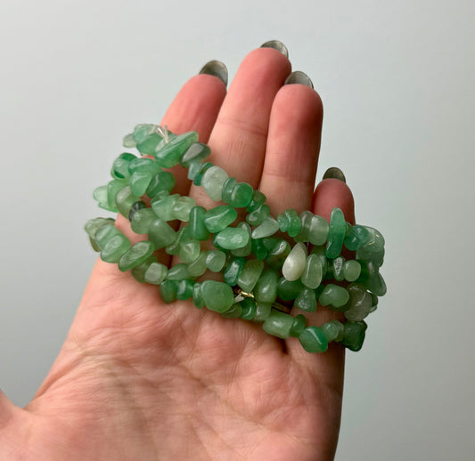 Green aventurine chip bracelets
