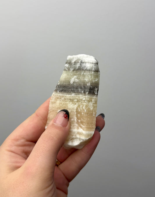 Zebra calcite raw chunk