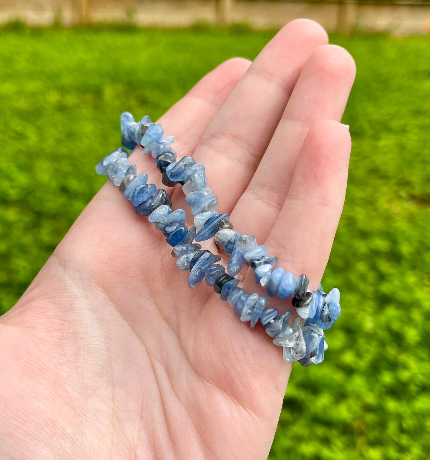 Blue aventurine chip bracelets