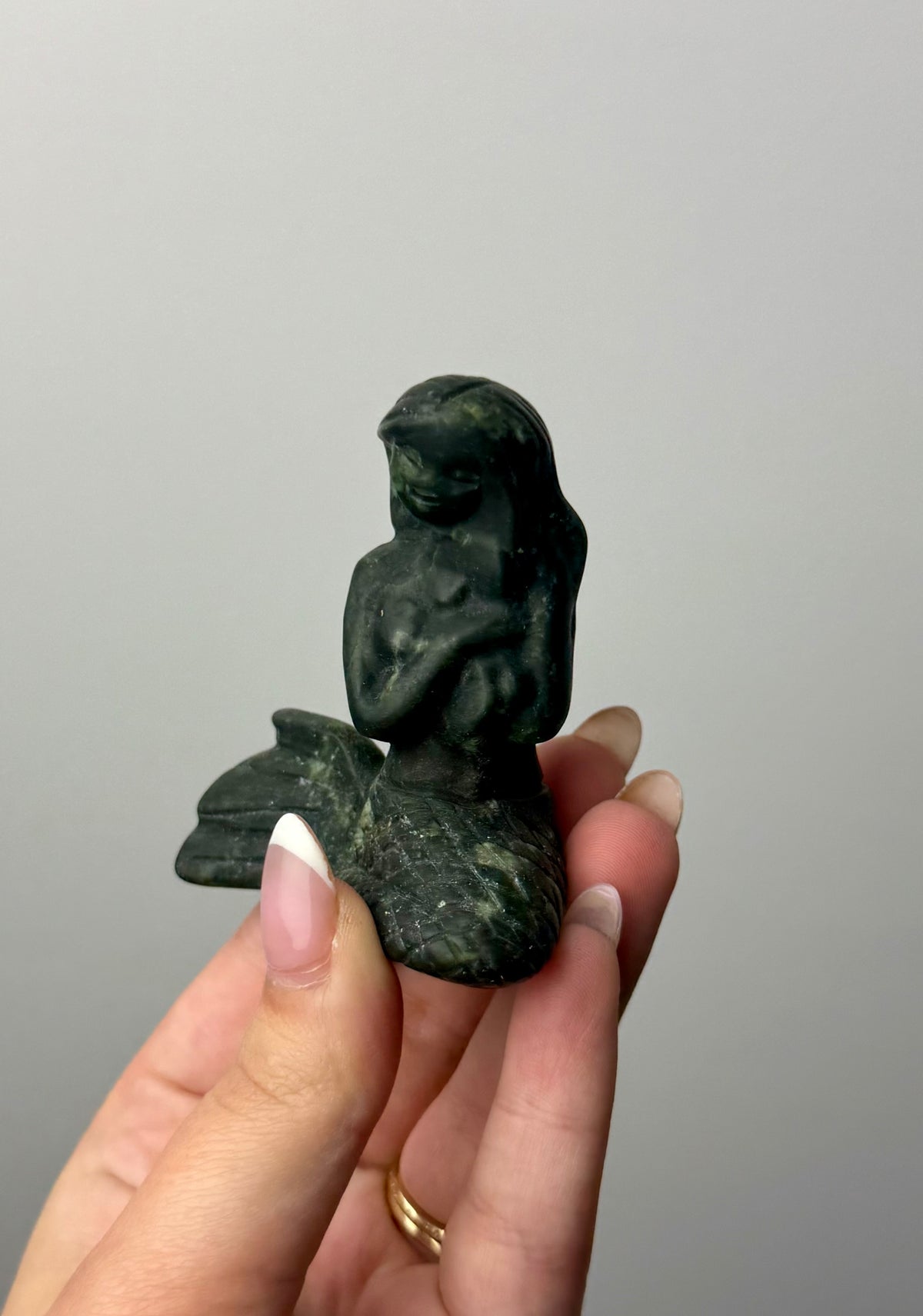 Jade mermaid carving