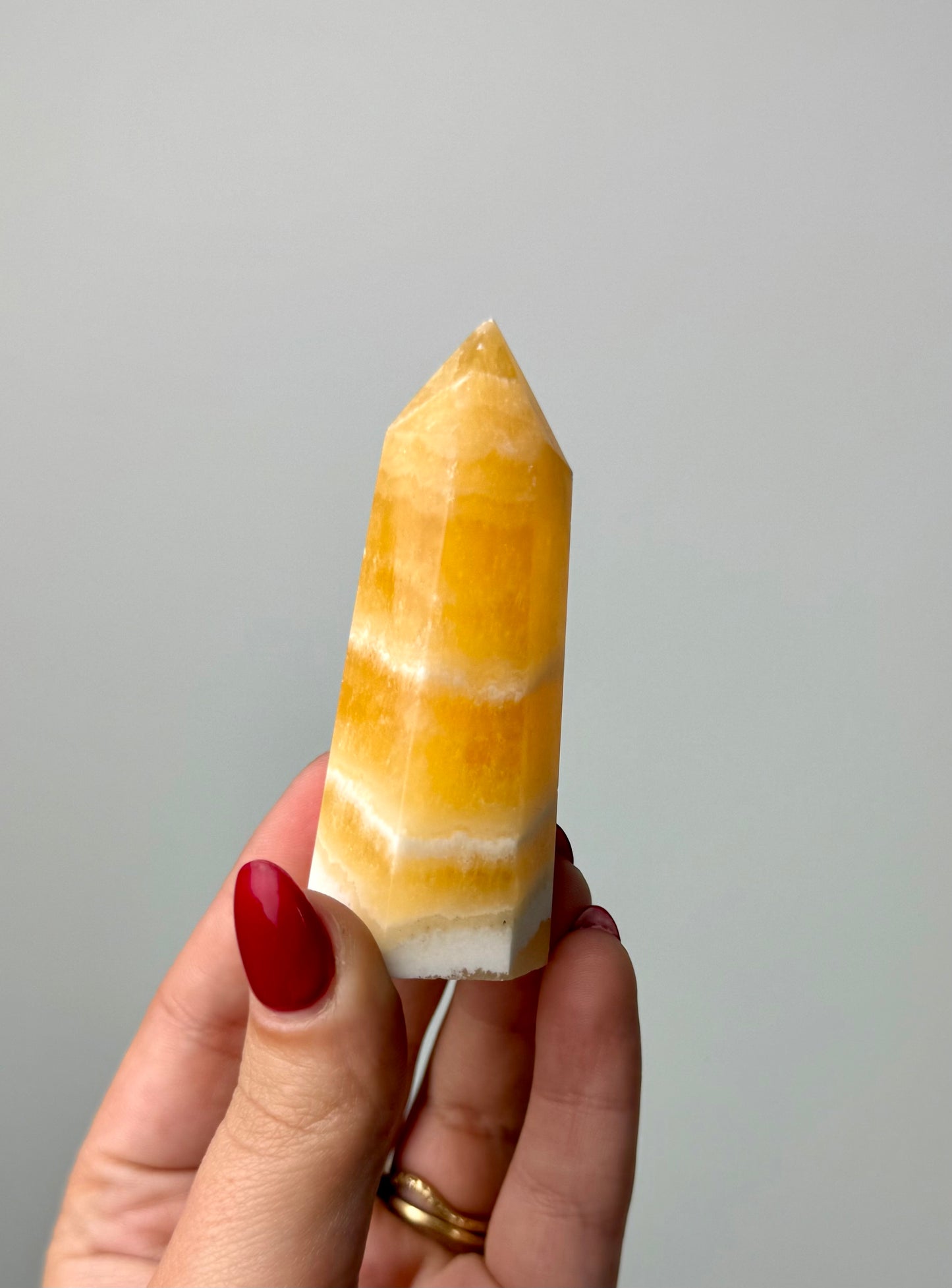 Orange calcite tower