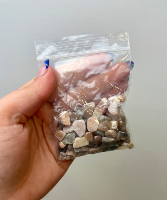 Mix moonstone pebble/chip bags