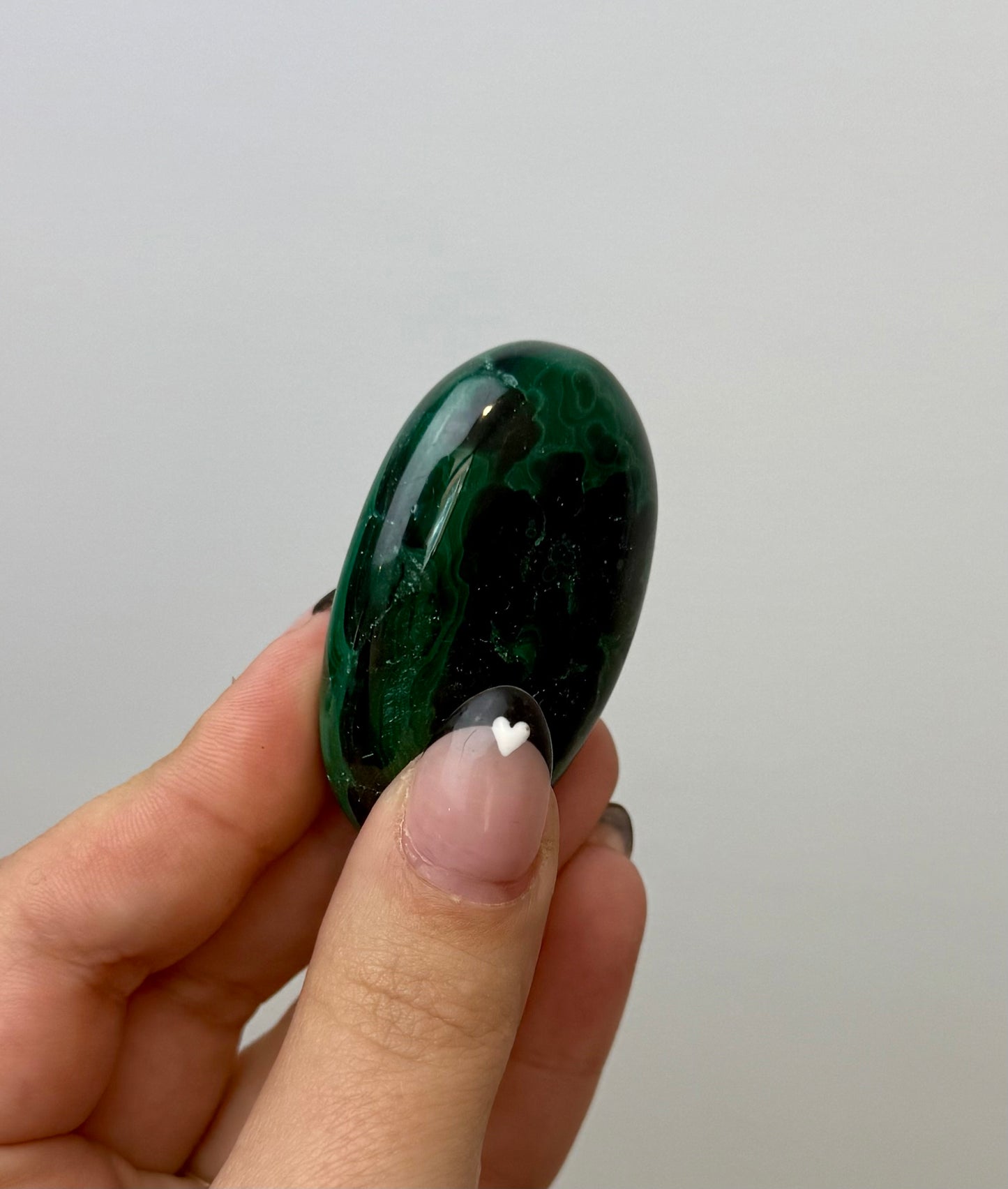Malachite palm stone