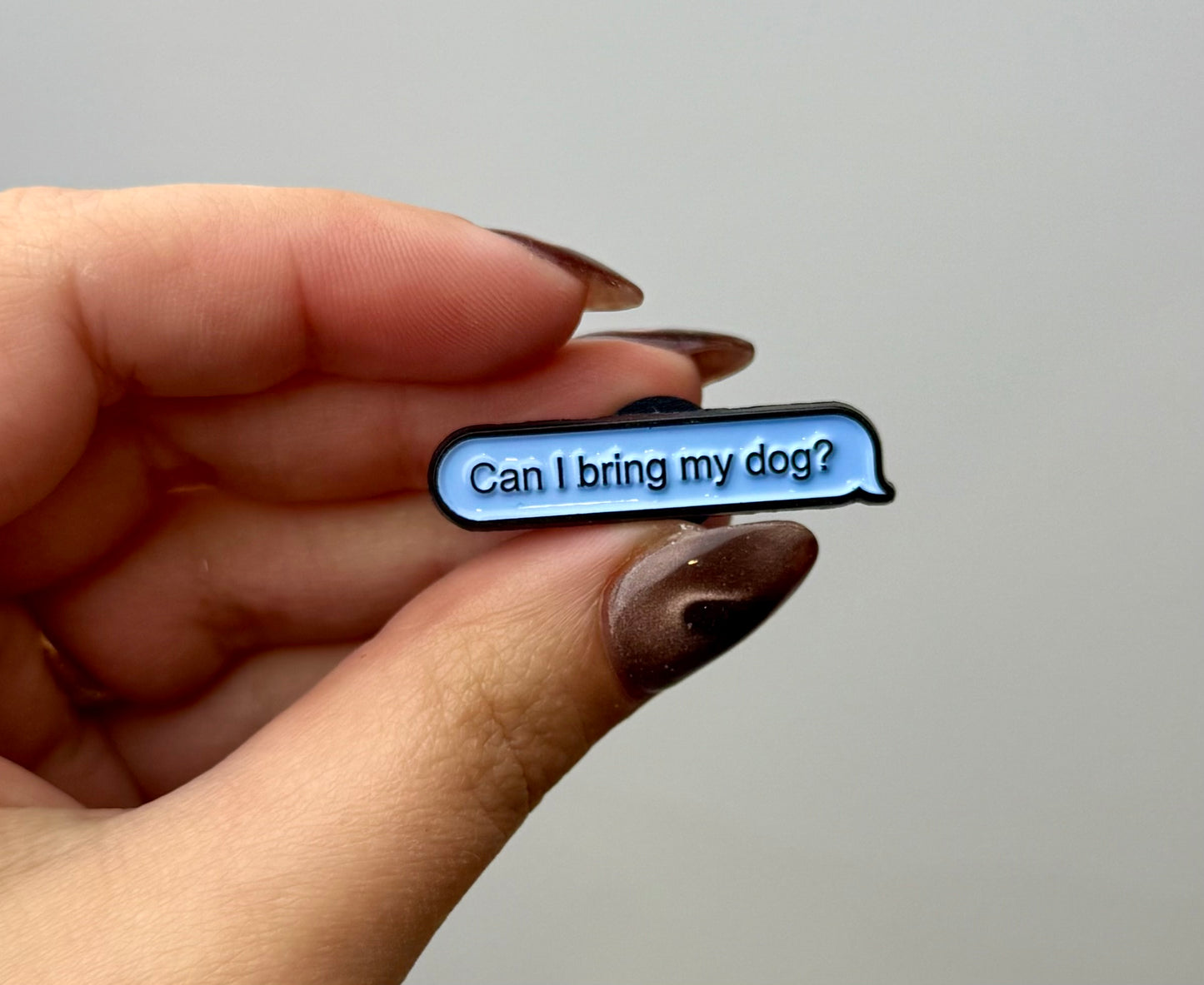 Can I bring my dog enamel pin