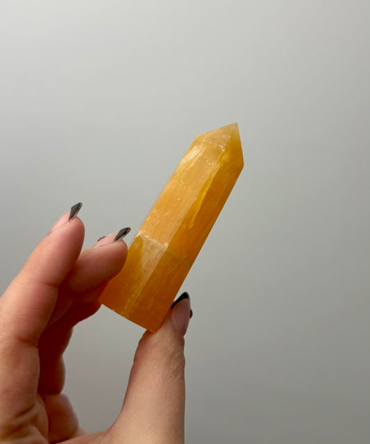 Orange calcite tower