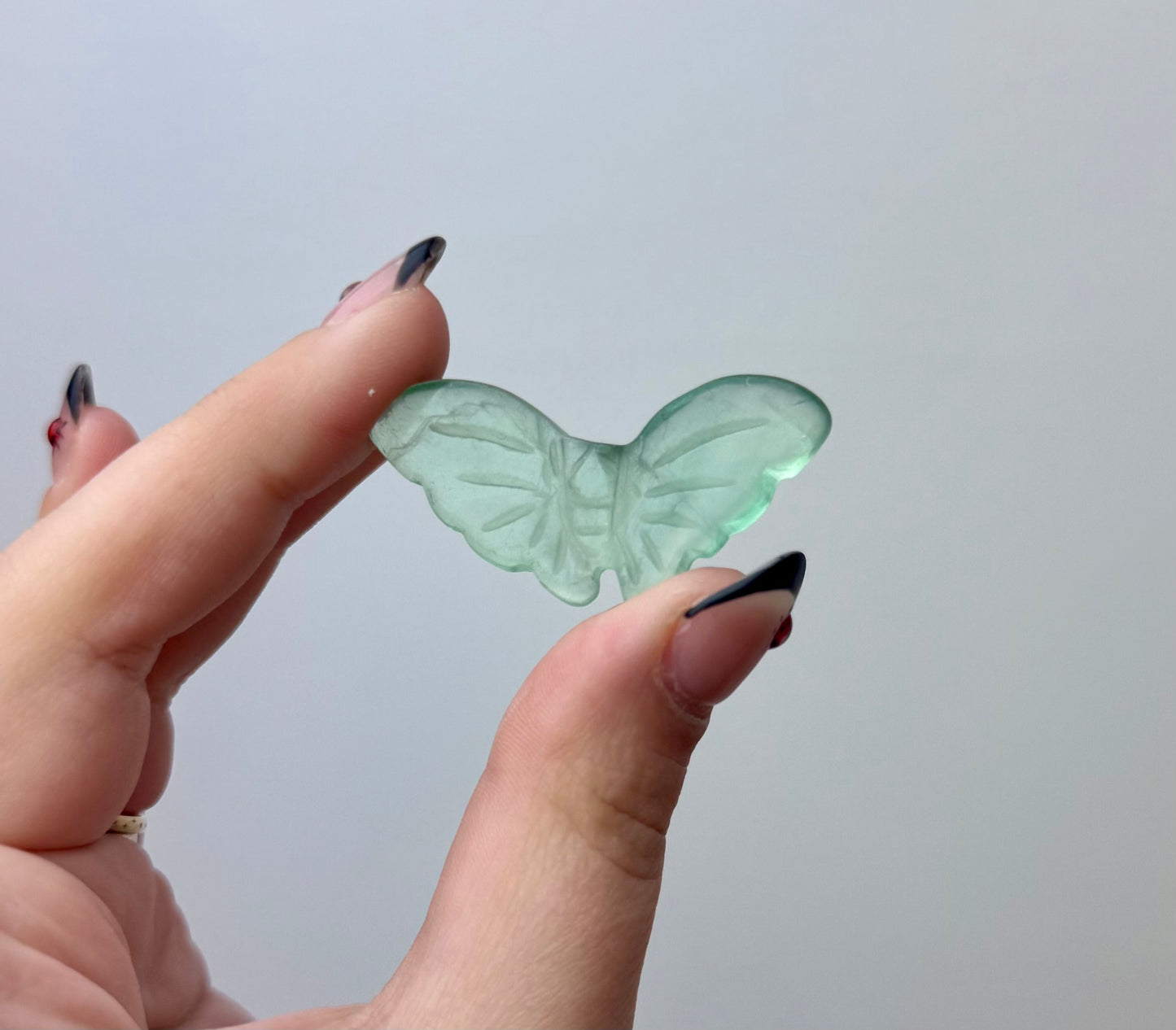 Fluorite butterfly carving