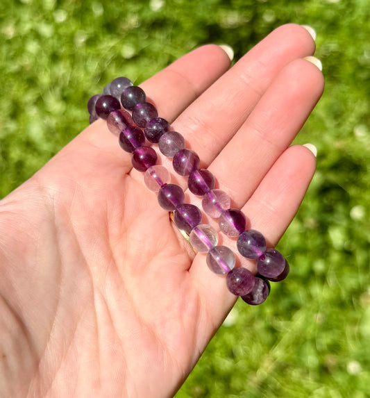 Purple fluorite bracelets