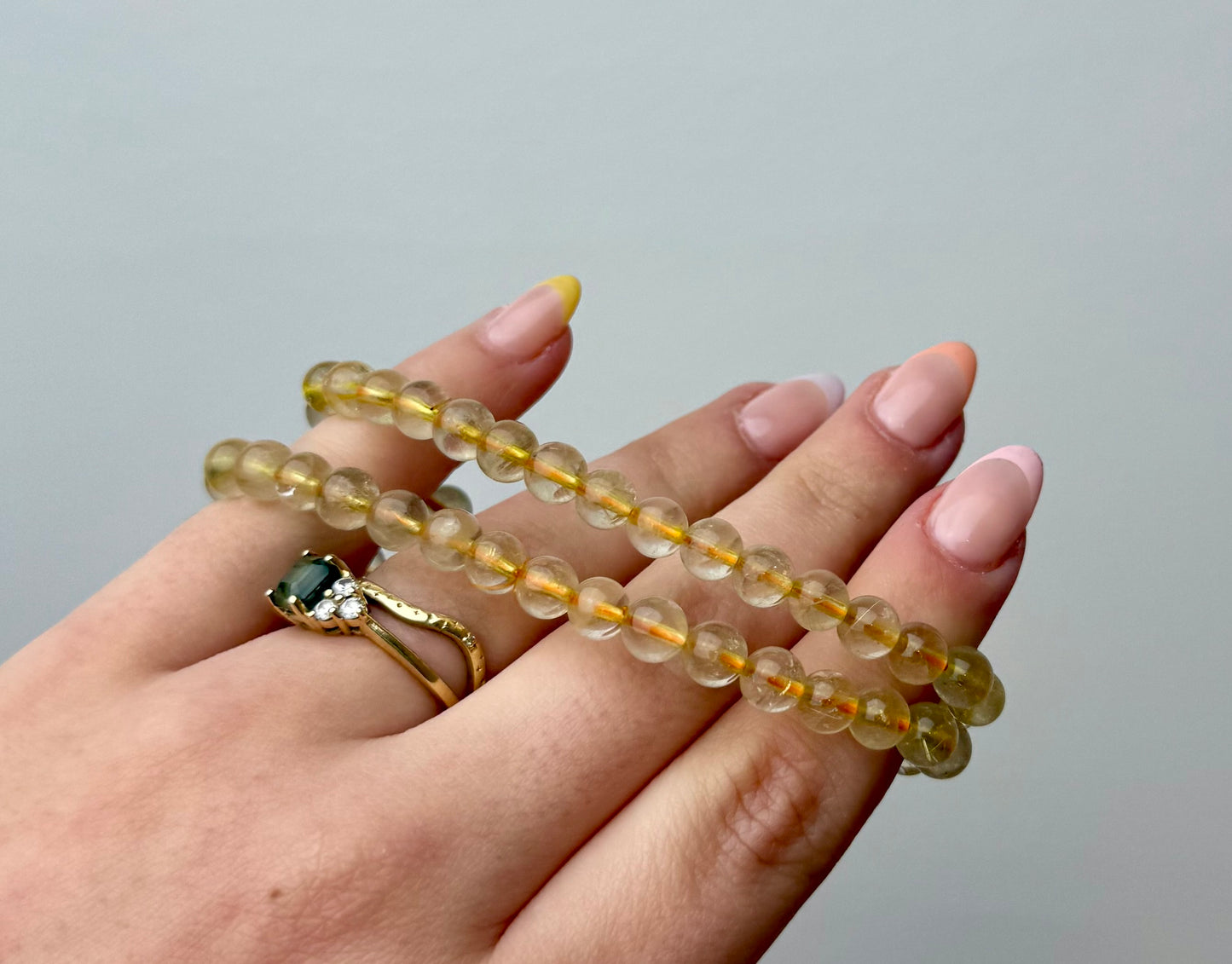 Golden rutile quartz bracelets