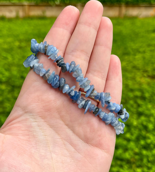 Blue aventurine chip bracelets