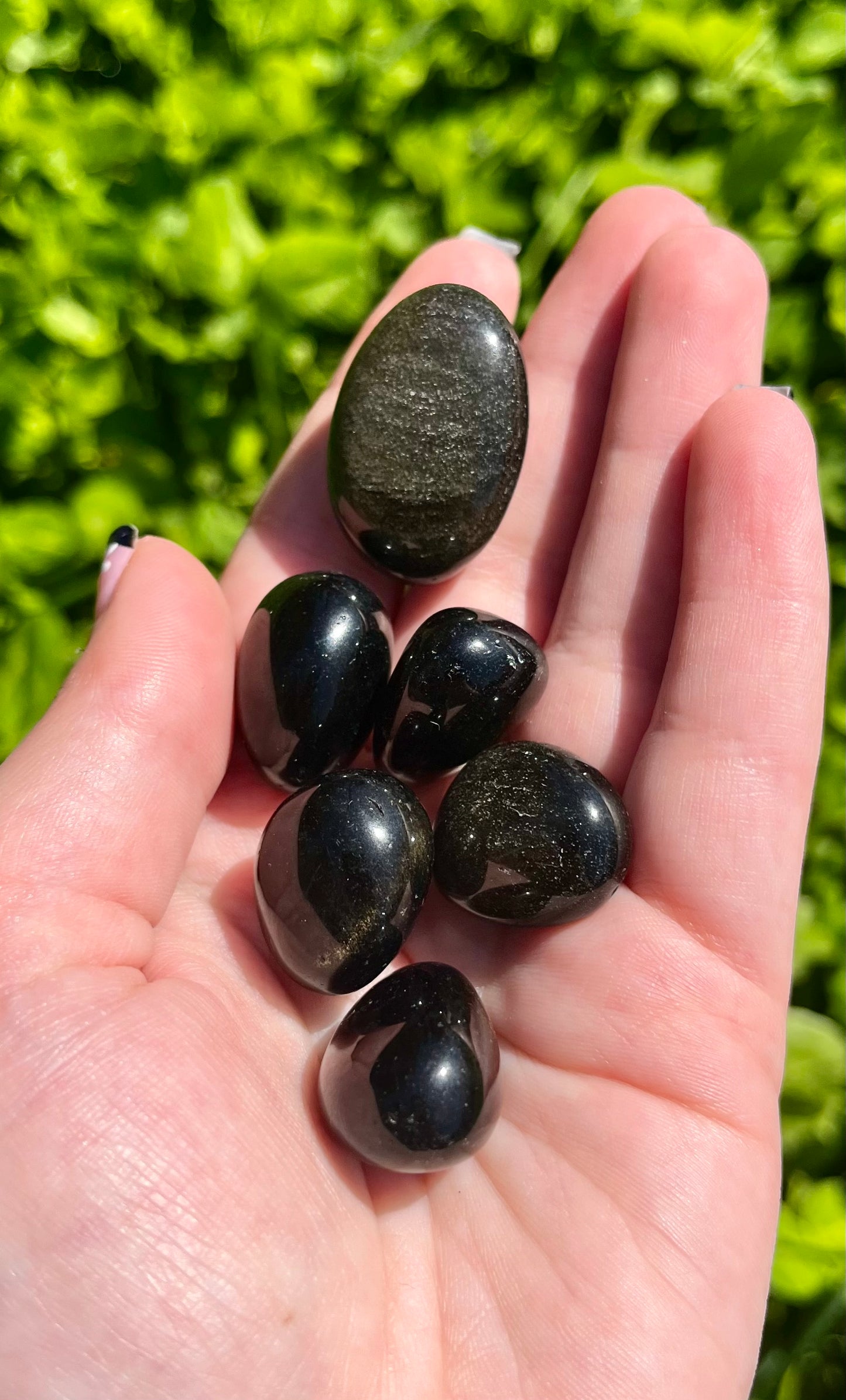 Gold sheen obsidian tumbles