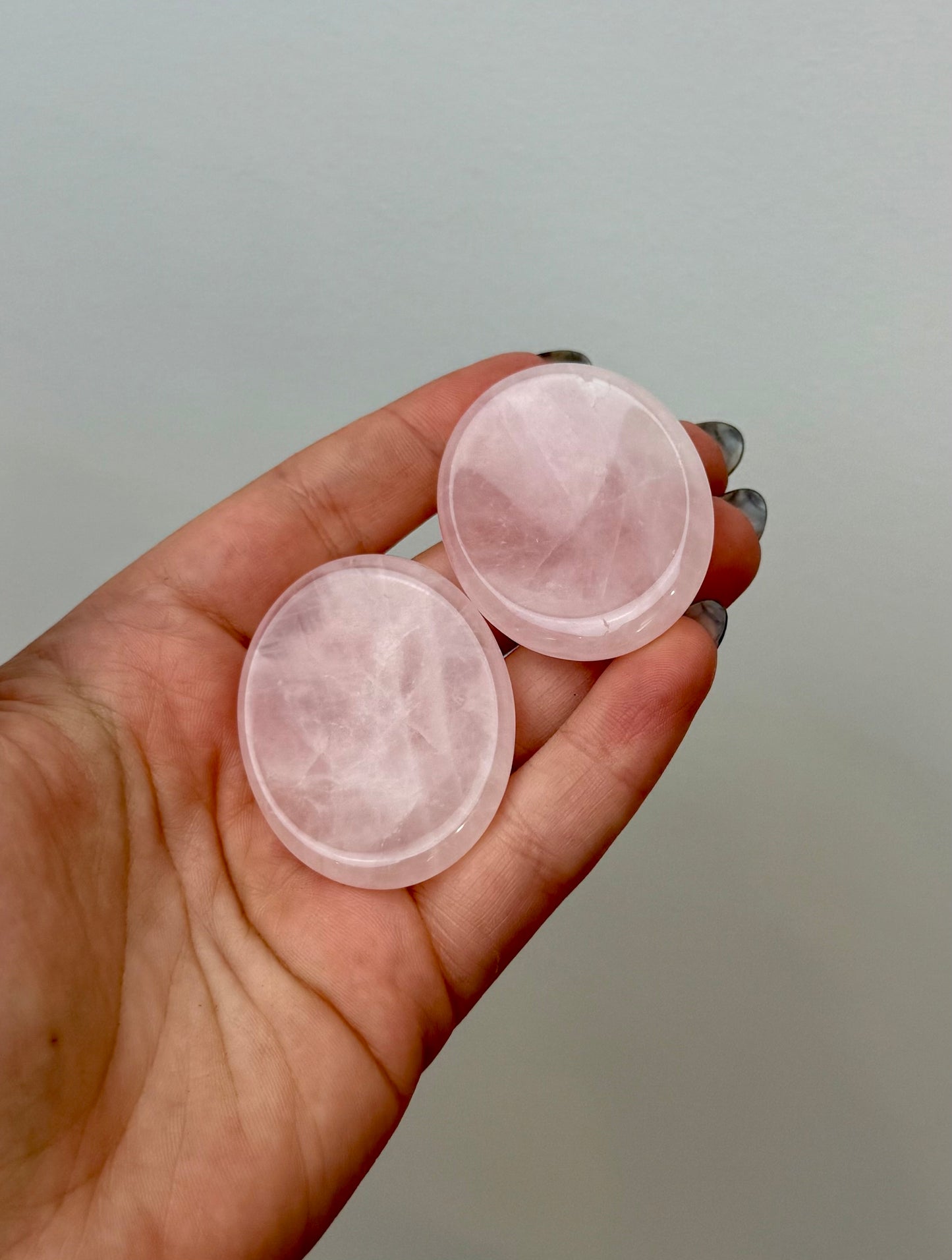 Rose quartz worry stones